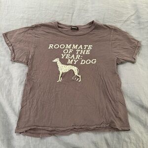 Wildfox Roommate of the Year My Dog Dalmatian Gray Cotton TShirt Size L
